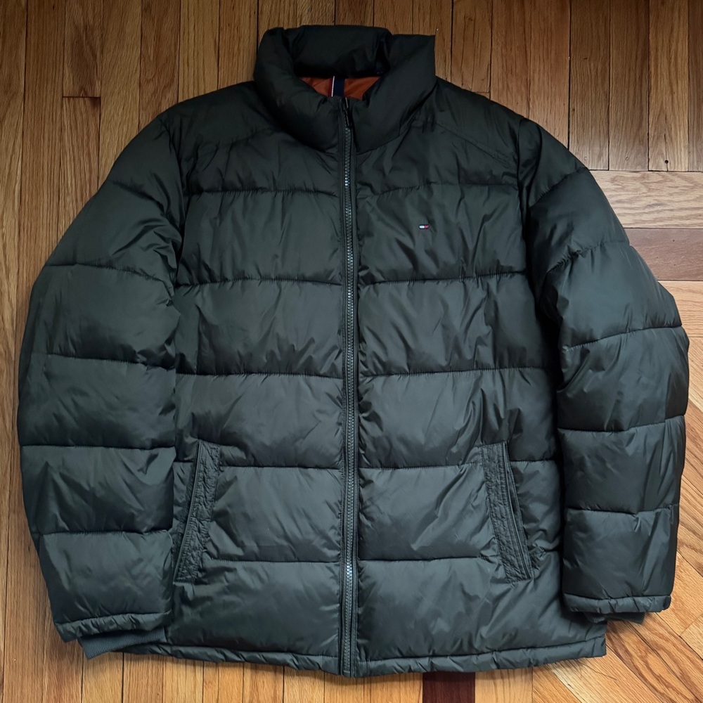 Tommy Hilfiger Men's Olive Green Puffer Jacket 3XT